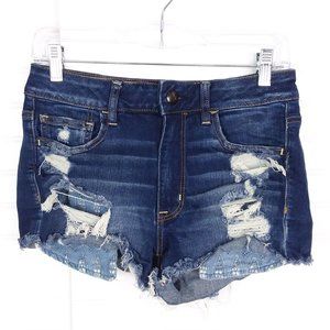 American Eagle Hi-Rise Shortie Distressed Shorts